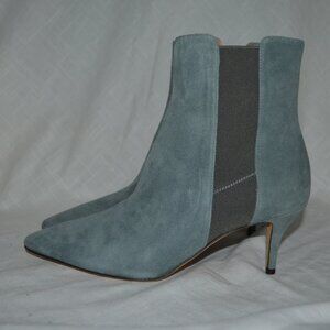 $1080 Sz 38 7.5 Alexa Wagner Light Blue Suede Lenny Ankle Chelsea Ankle Boots